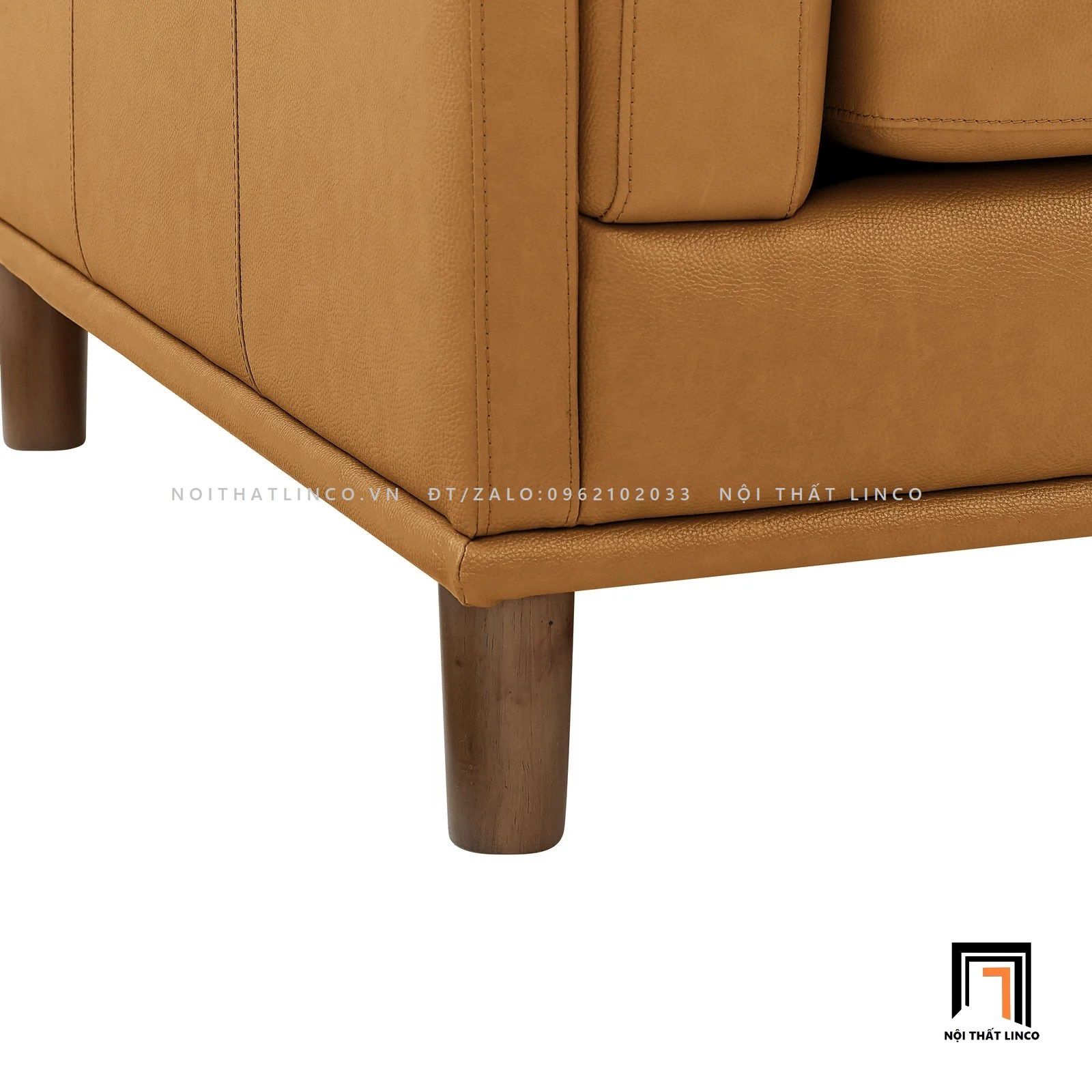 Bộ ghế sofa phòng khách KT35 Kassy da simili màu da bò