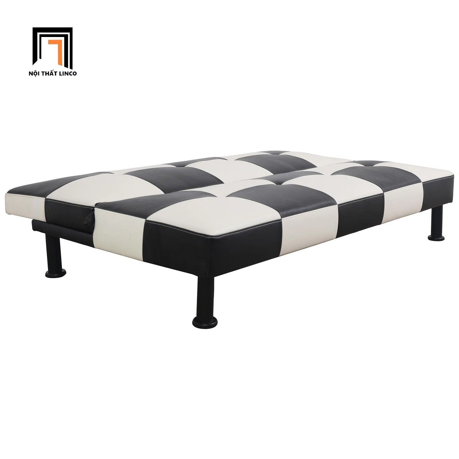 Ghế sofa giường gấp gọn GB73 Adetola 1m7 da Pu phối đen trắng