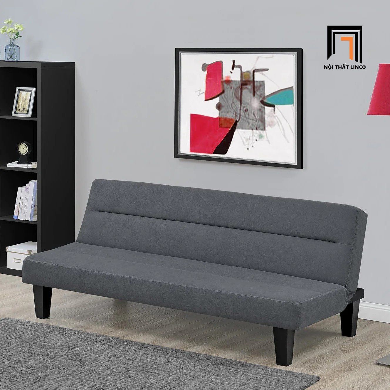 Ghế sofa bed bật giường hiện đại GB86 Fayette dài 1m7 xám đậm