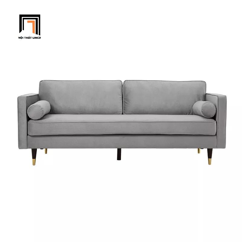 Ghế sofa băng BT1 hiện đại màu xanh lá vải nhung cho chung cư