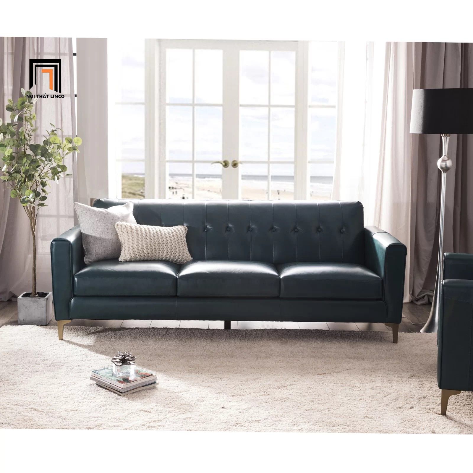 Ghế sofa băng bọc da công nghiệp BT173 Cornwall 2m cho văn phòng