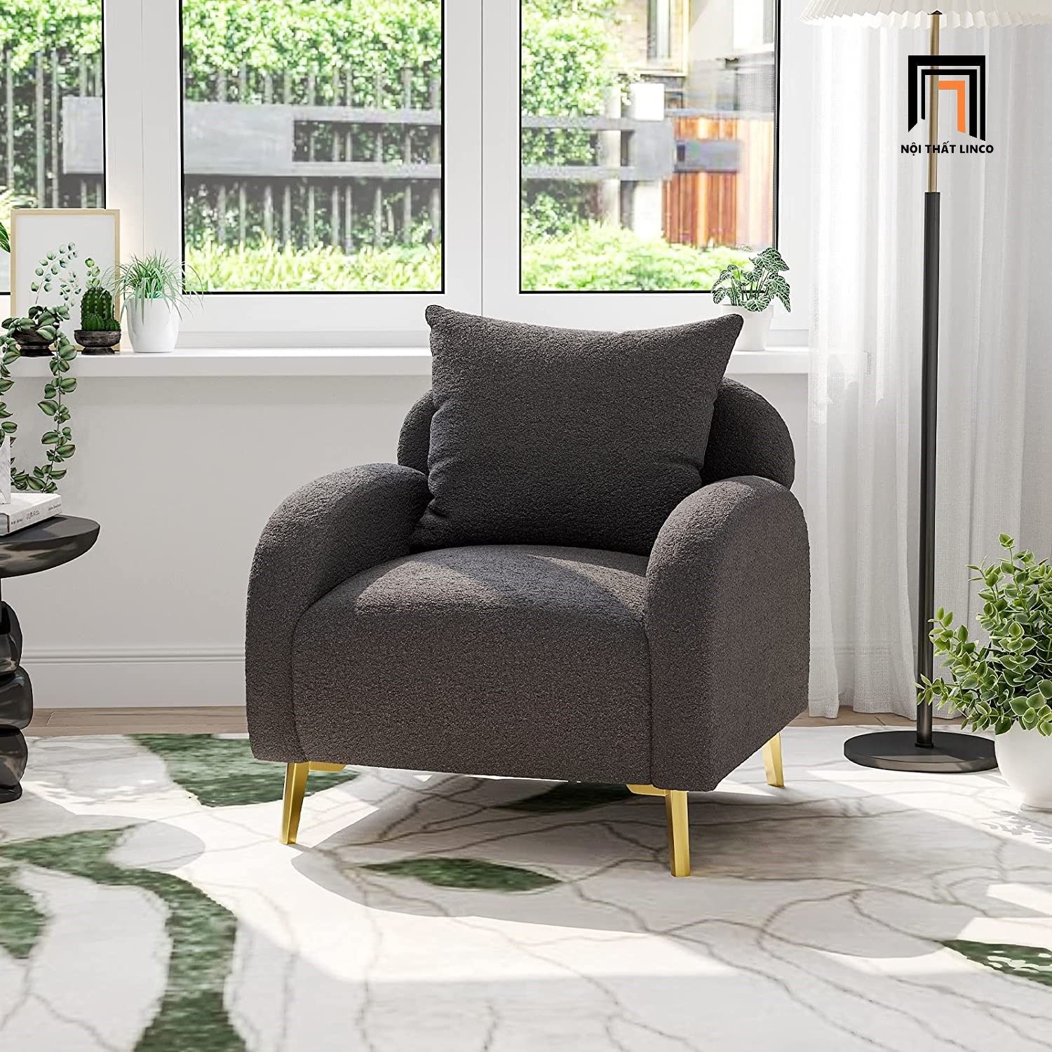 Ghế sofa đơn nhỏ xinh xắn DT31 Keeny trang trí vải nỉ