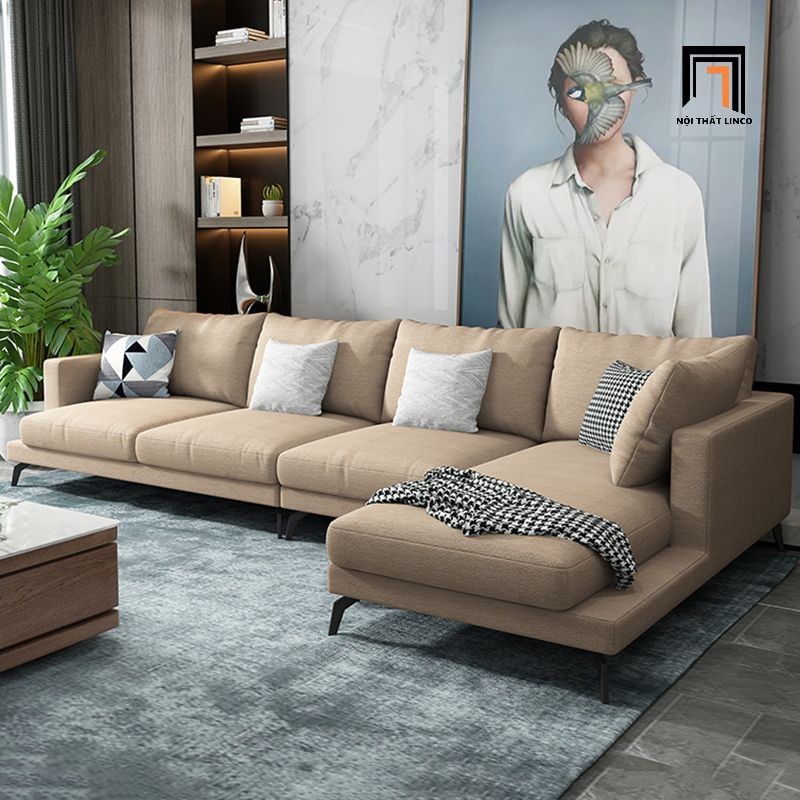 Ghế sofa góc L 3m x 1m6 GT188 Creusot màu xám lông chuột