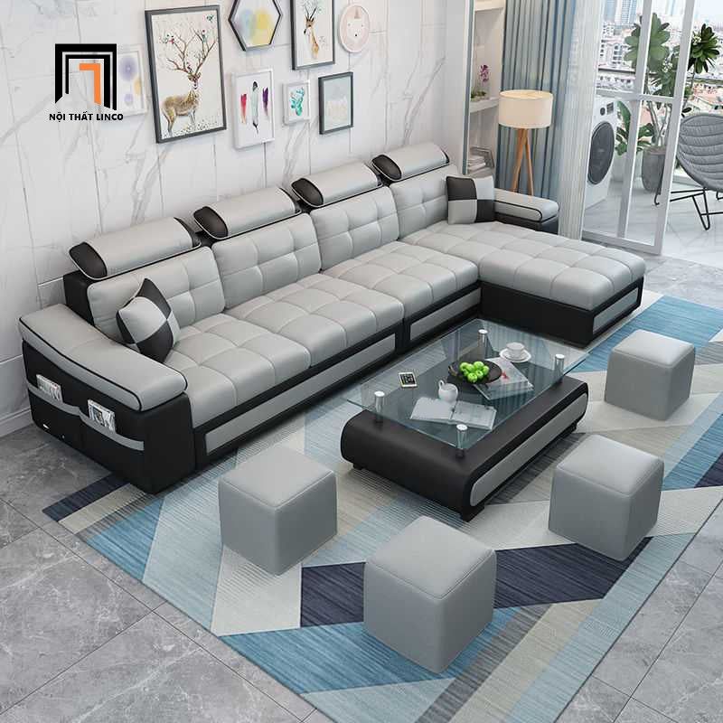 Bộ ghế sofa góc chữ L 3m x 1m6 GT179 Attica cho phòng khách lớn