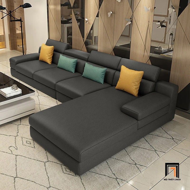 Bộ ghế sofa góc L lớn GT108 Garcia 3m2 x 1m8 vải nỉ