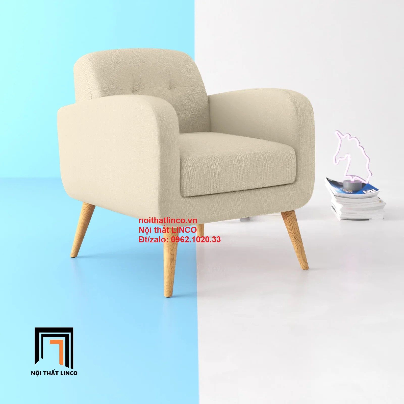 Ghế sofa đơn nhỏ gọn DT12 Valeria phong cách Ý hiện đại