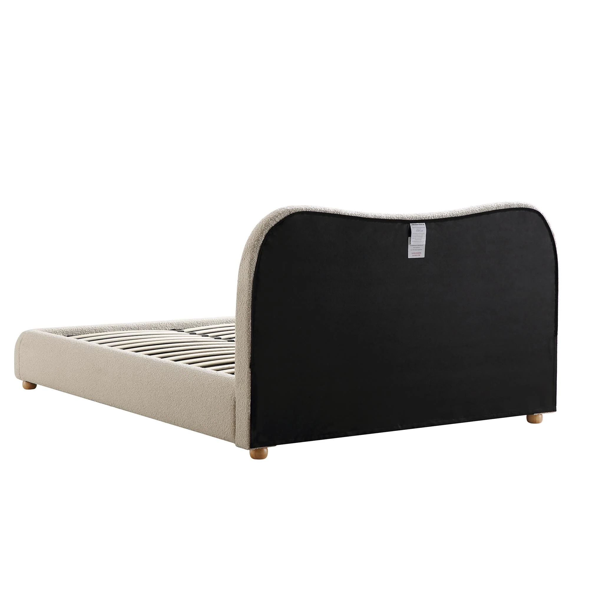 Giường ngủ bọc vải lông cừu GN65 Egerie màu trắng kem