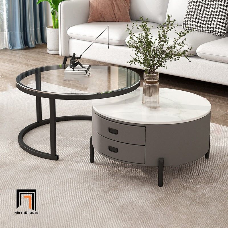 Cặp bàn tròn sofa phòng khách BSF3 Como căn hộ chung cư