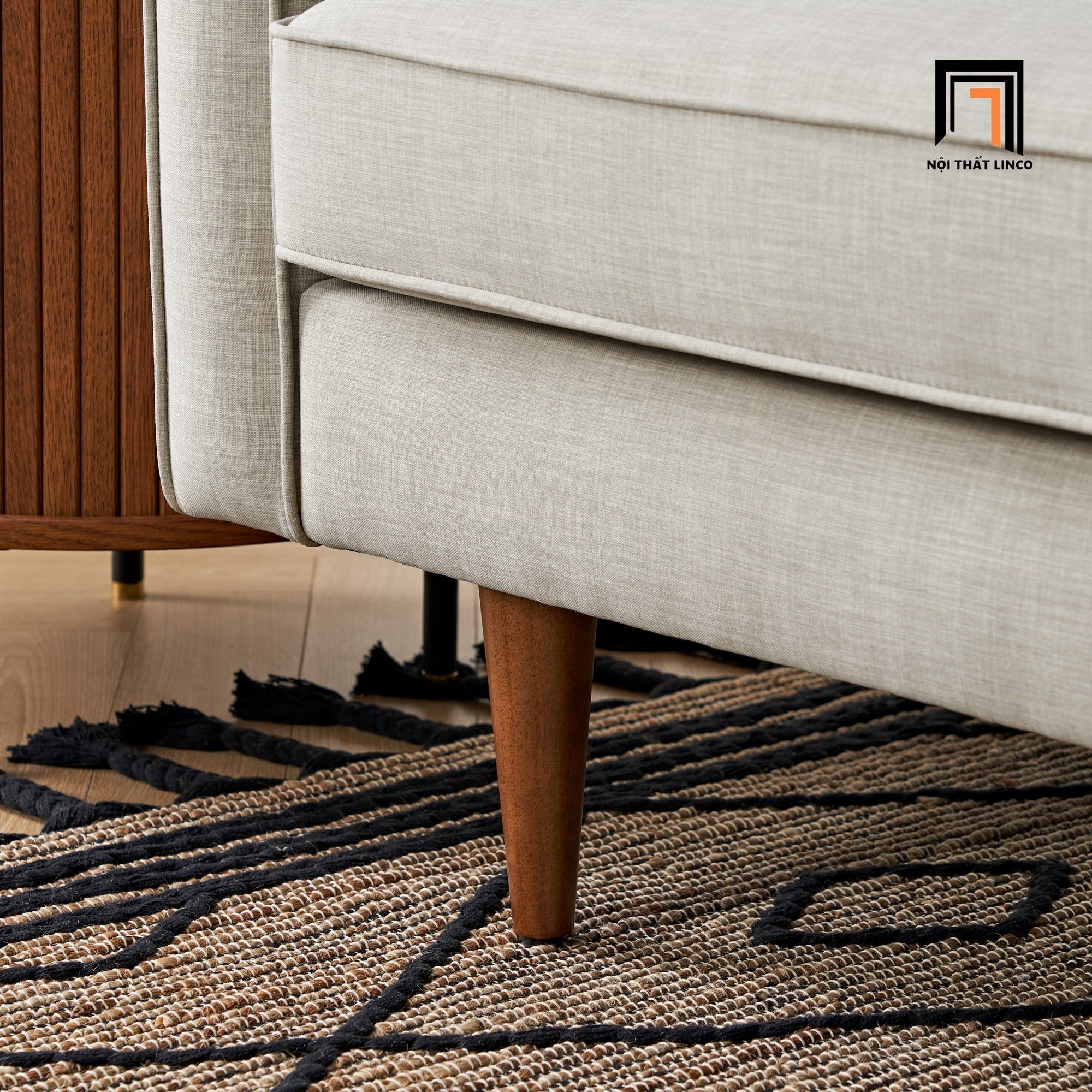 Ghế sofa băng màu xám trắng BT325 Elias dài 2m sang trọng