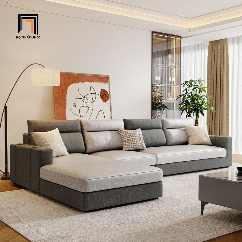 Bộ ghế sofa góc L da công nghiệp GT201 Qingge 3m x 1m6