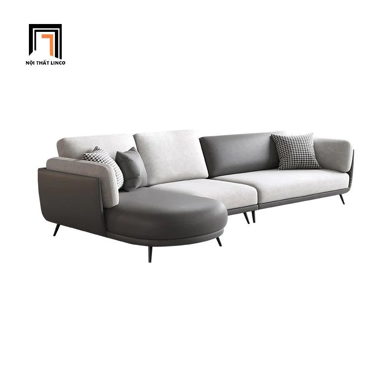 Bộ ghế sofa góc chữ L GT189 Vittel 3m x 1m6 phối màu da Pu