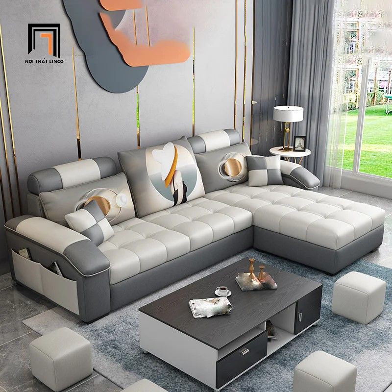 Bộ ghế sofa góc L 2m4 x 1m6 GT79 Slipco sang trọng