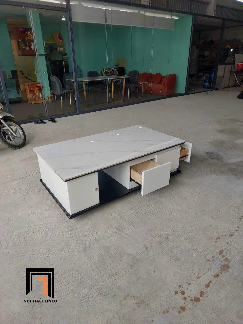 Bàn sofa mặt đá chữ nhật 1m BTPK83 Slater phòng khách đẹp