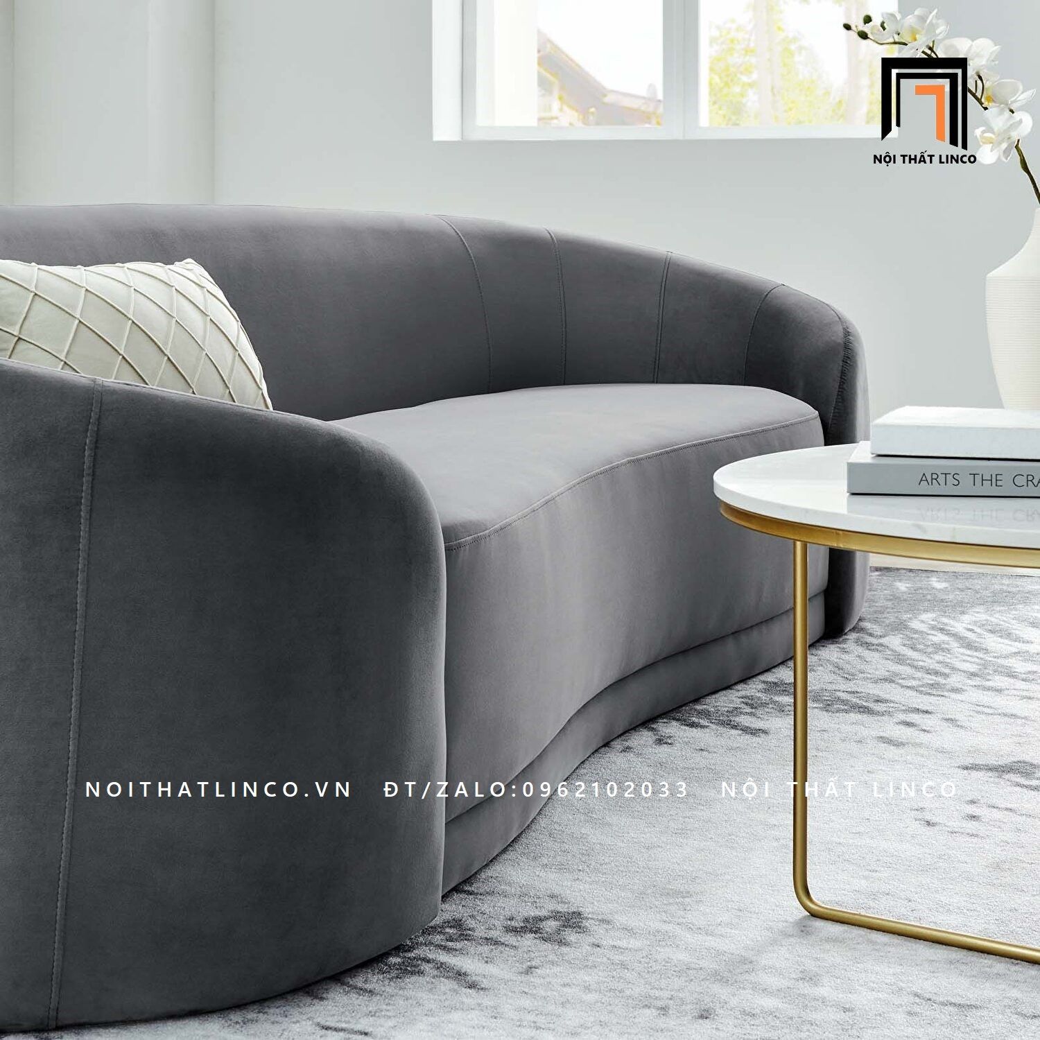 Ghế sofa băng vải nhung nỉ BT55-Chesterfield trưng bày cho shop tiệm