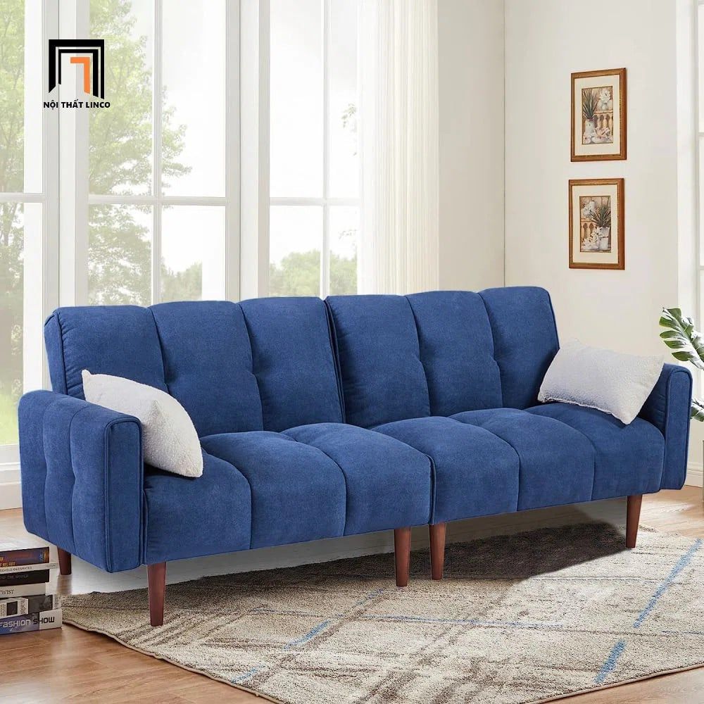 Ghế sofa giường nằm dài 1m8 GB50 Union màu xanh đậm
