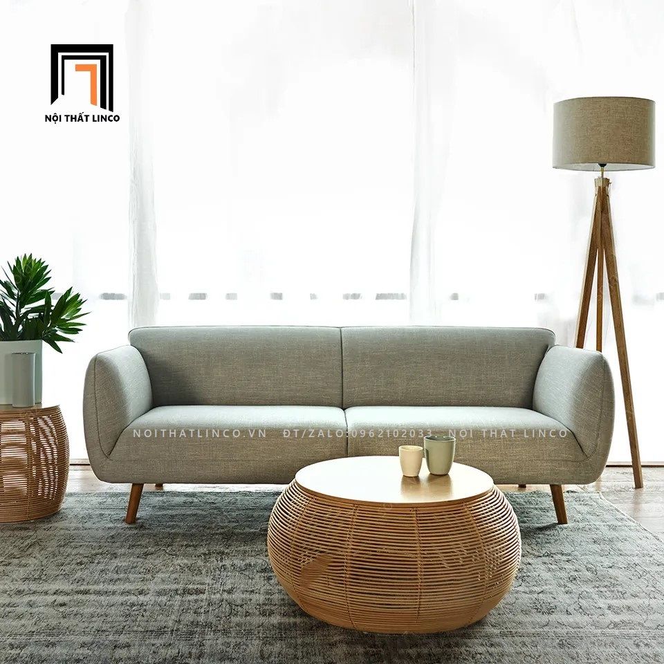 Ghế sofa băng màu xám trắng BT78 Indochine 2m giá rẻ