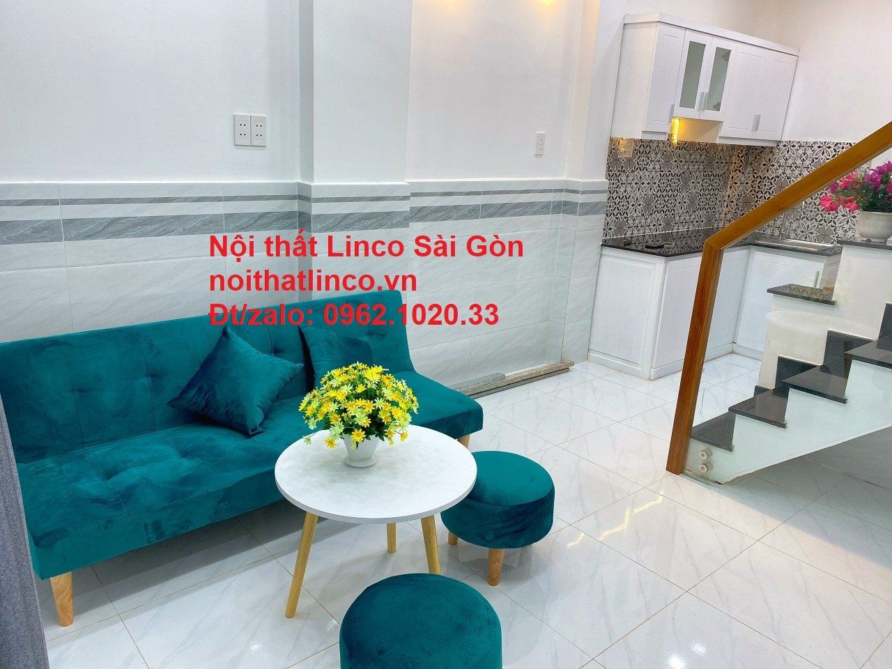 Bộ ghế sopha giường rẻ | salong bed màu xanh lá cây đậm đẹp | Nội Thất Linco Sài Gòn Tphcm
