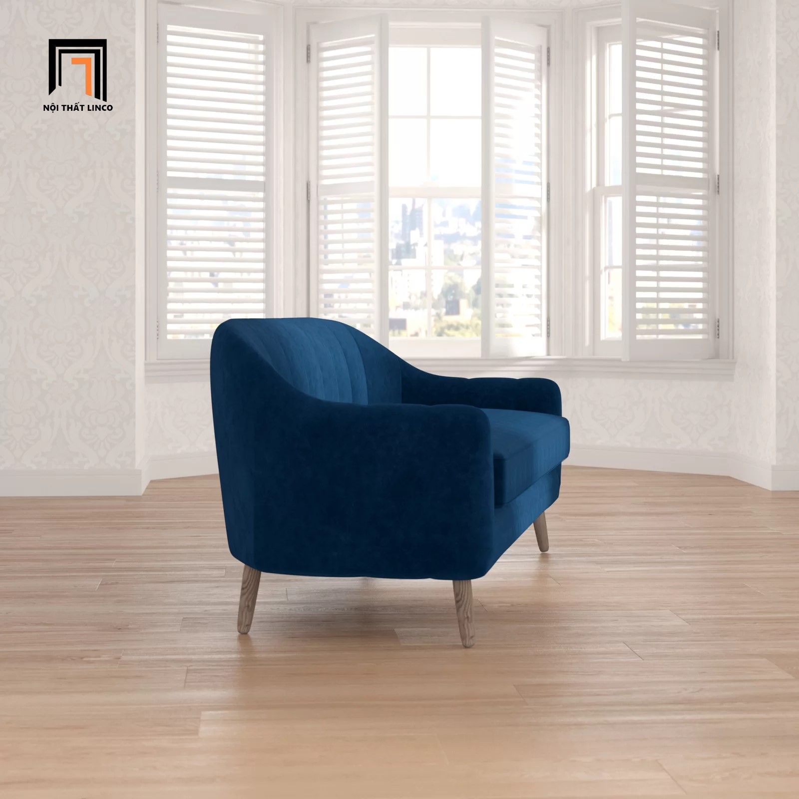 Ghế sofa băng sang trọng BT171 Mistana dài 2m màu xanh đen