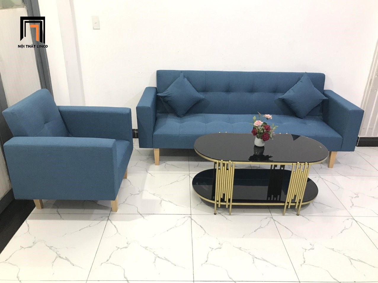 Bộ ghế sofa thông minh NS02 màu xanh dương giá rẻ