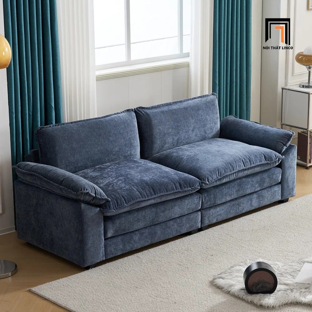 Bộ ghế sofa băng nỉ 1m9 BT239 Santie màu xanh đậm