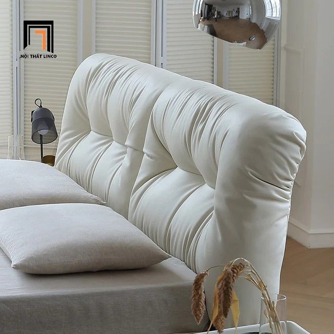 Giường ngủ bọc da Pu GN43 Noral 1m6 x 2m đầu giường giật lún