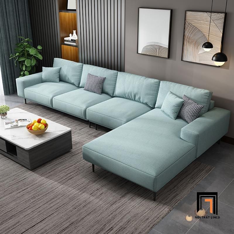 Bộ ghế sofa góc gia đình sang trọng 3m x 1m6 GT186 Pesca vải nỉ đẹp