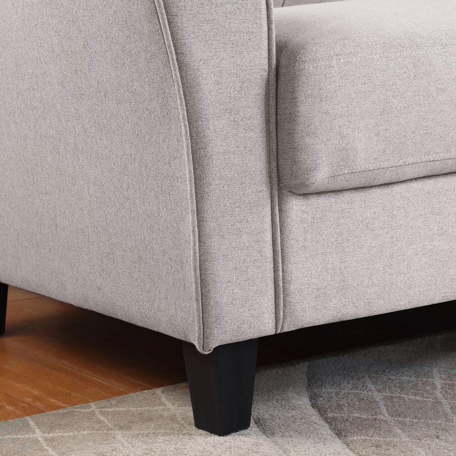 Bộ ghế sofa vải nỉ xám trắng KT127 Fredel cho gia đình xinh xắn