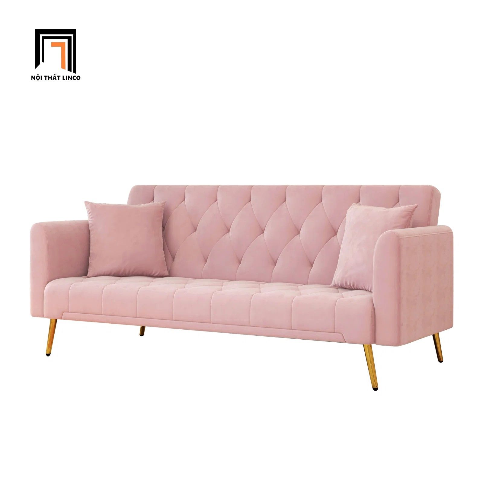 Ghế sofa giường gấp gọn GB82 Lindale dài 2m màu hồng cánh sen