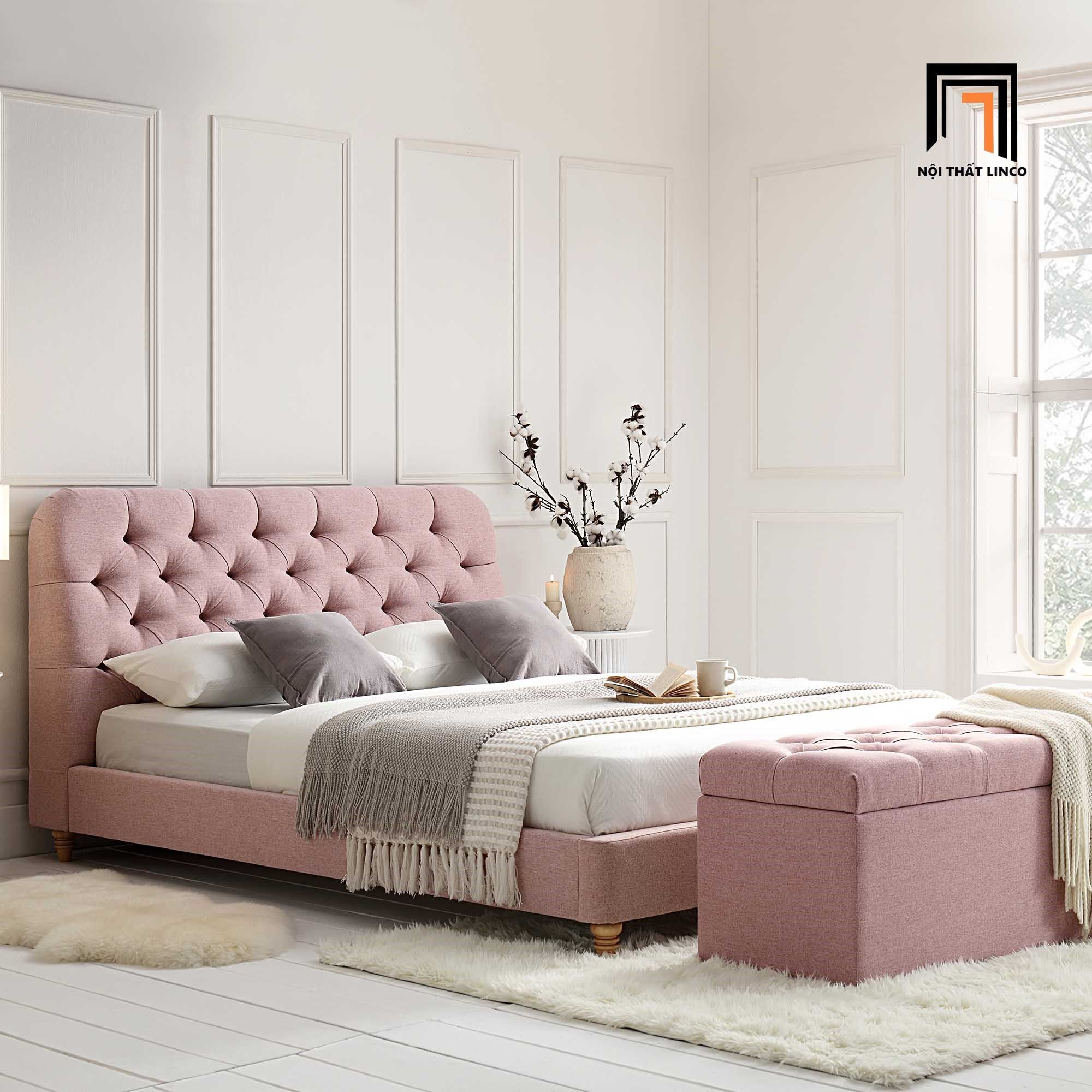 Giường ngủ nhỏ xinh cho gia đình GN66 Helia màu xanh lá