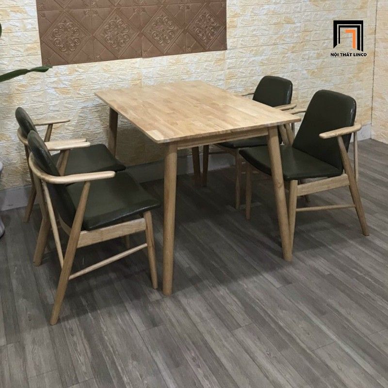 Bộ bàn ghế ăn giá rẻ 22-KH4-G19-B108 ghế bọc da pu