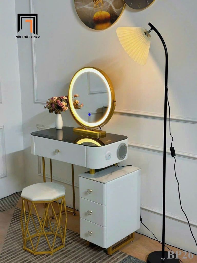 Bàn trang điểm nhỏ gọn cạnh giường 70cm BP26-AK cho căn hộ