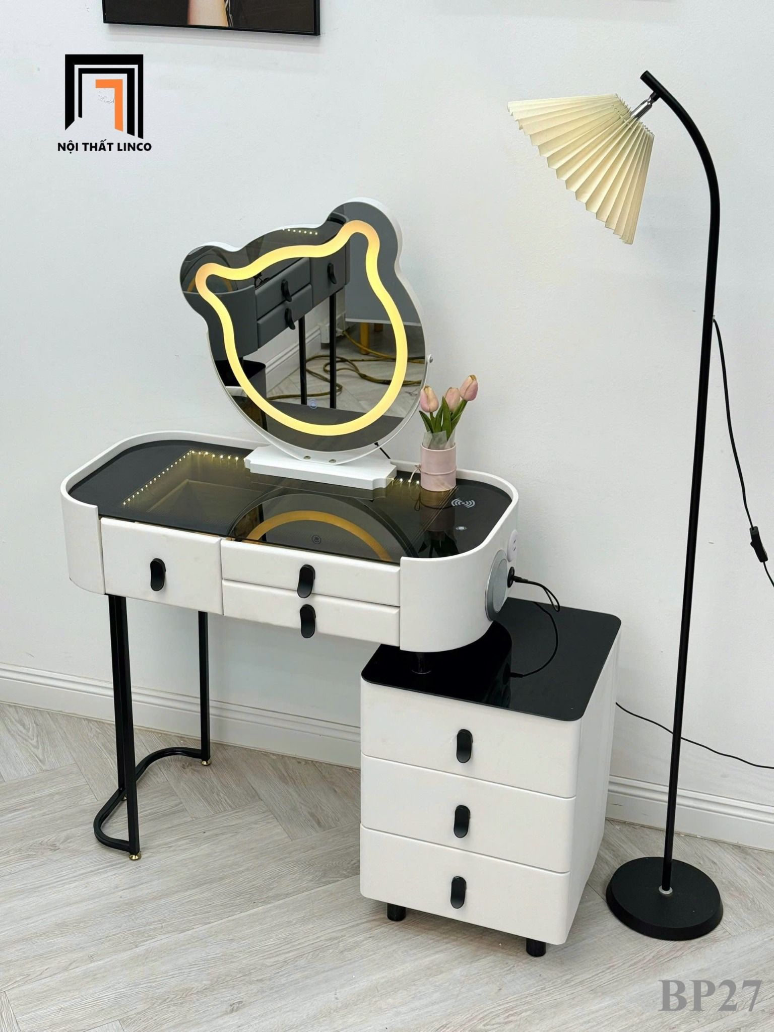 Bàn trang điểm chung cư hiện đại BP27-AK dài 1m nhập khẩu