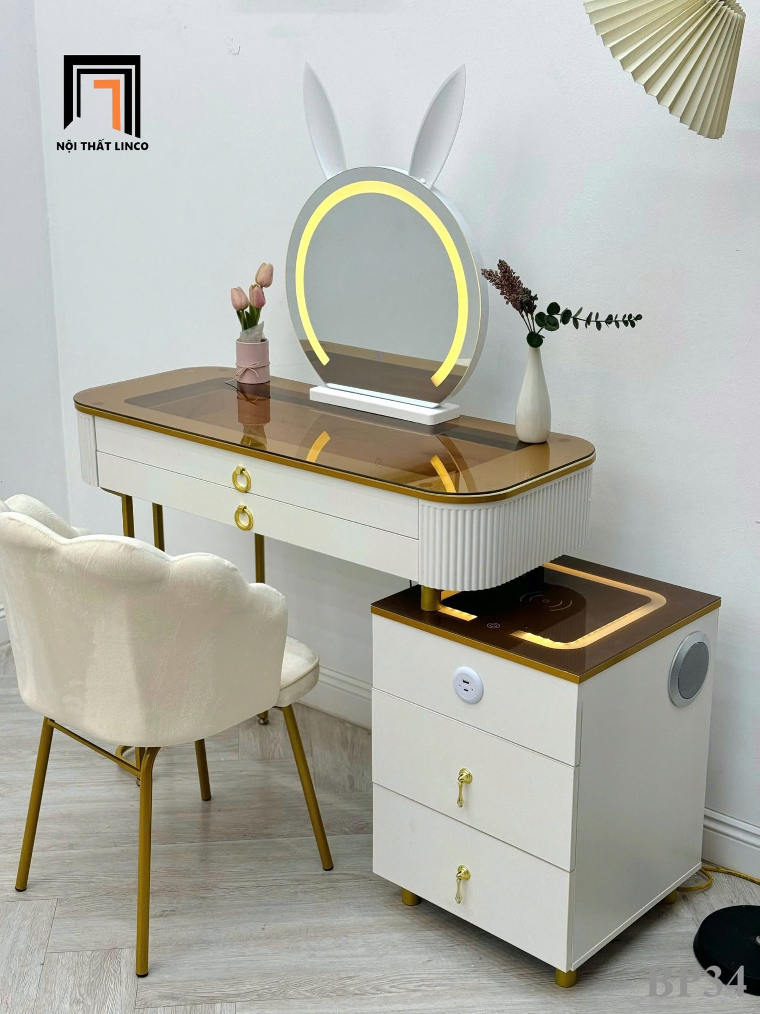 Bàn trang điểm giá rẻ BP34-AK 1m cho nhà không gian nhỏ