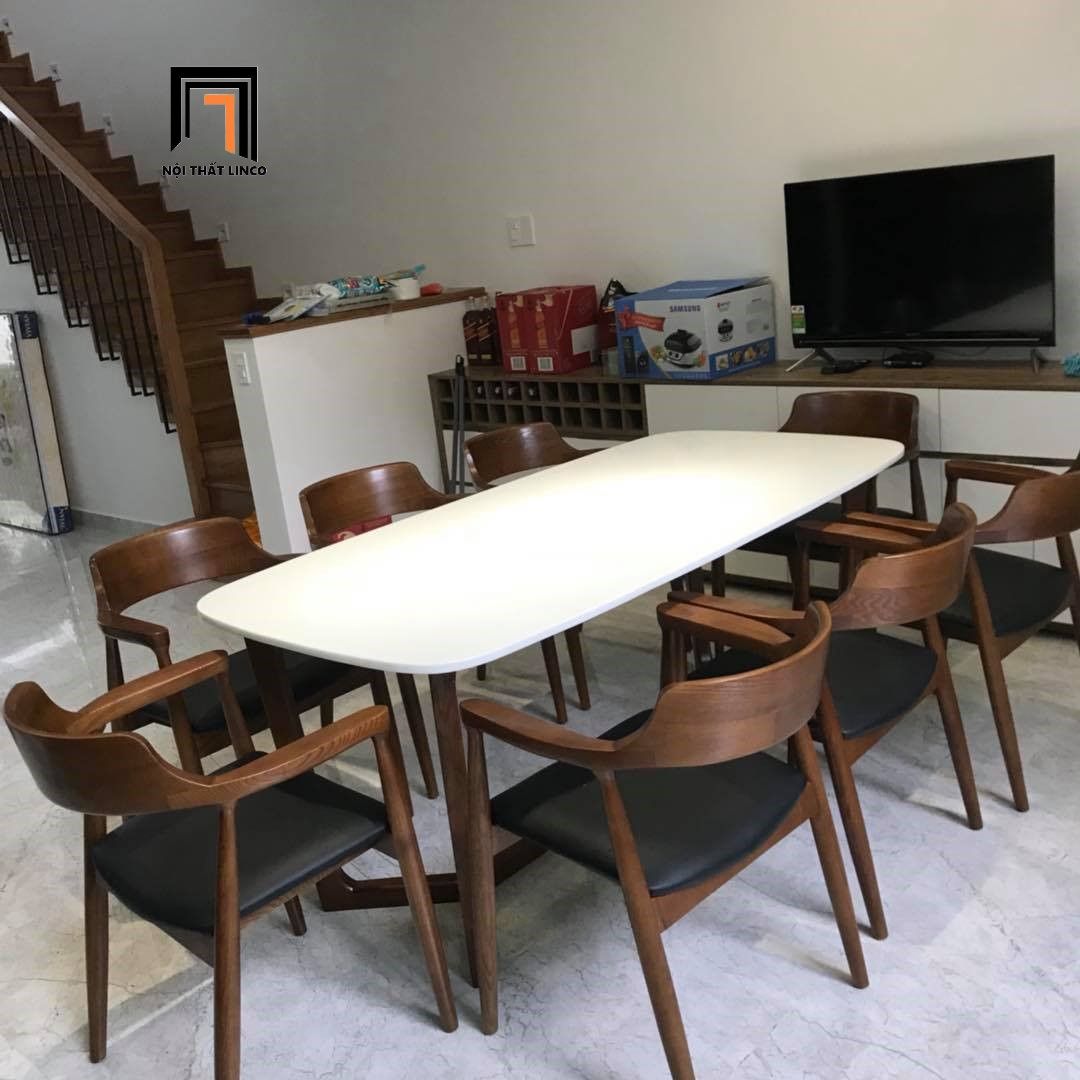 Bộ bàn ăn cao cấp 6 ghế 9-KH6-G32-B92 phong cách châu Âu