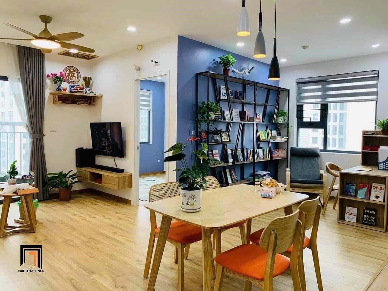 Bộ bàn ăn 4 ghế xinh xắn 34-KH4-G40-B92 cho căn hộ đẹp