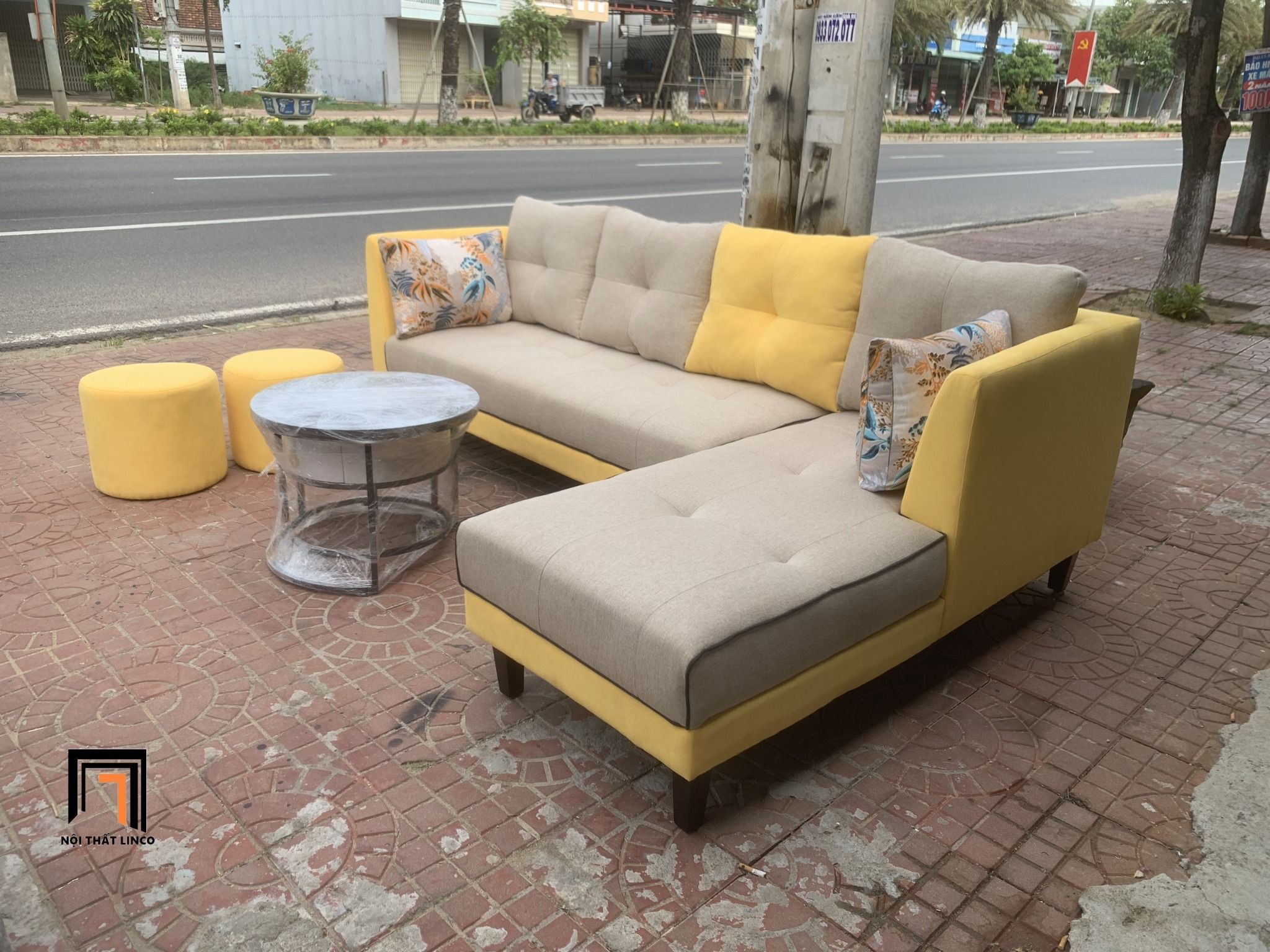Bộ ghế sofa góc 2m5 x 1m6 GT235 Greci cho căn hộ chung cư