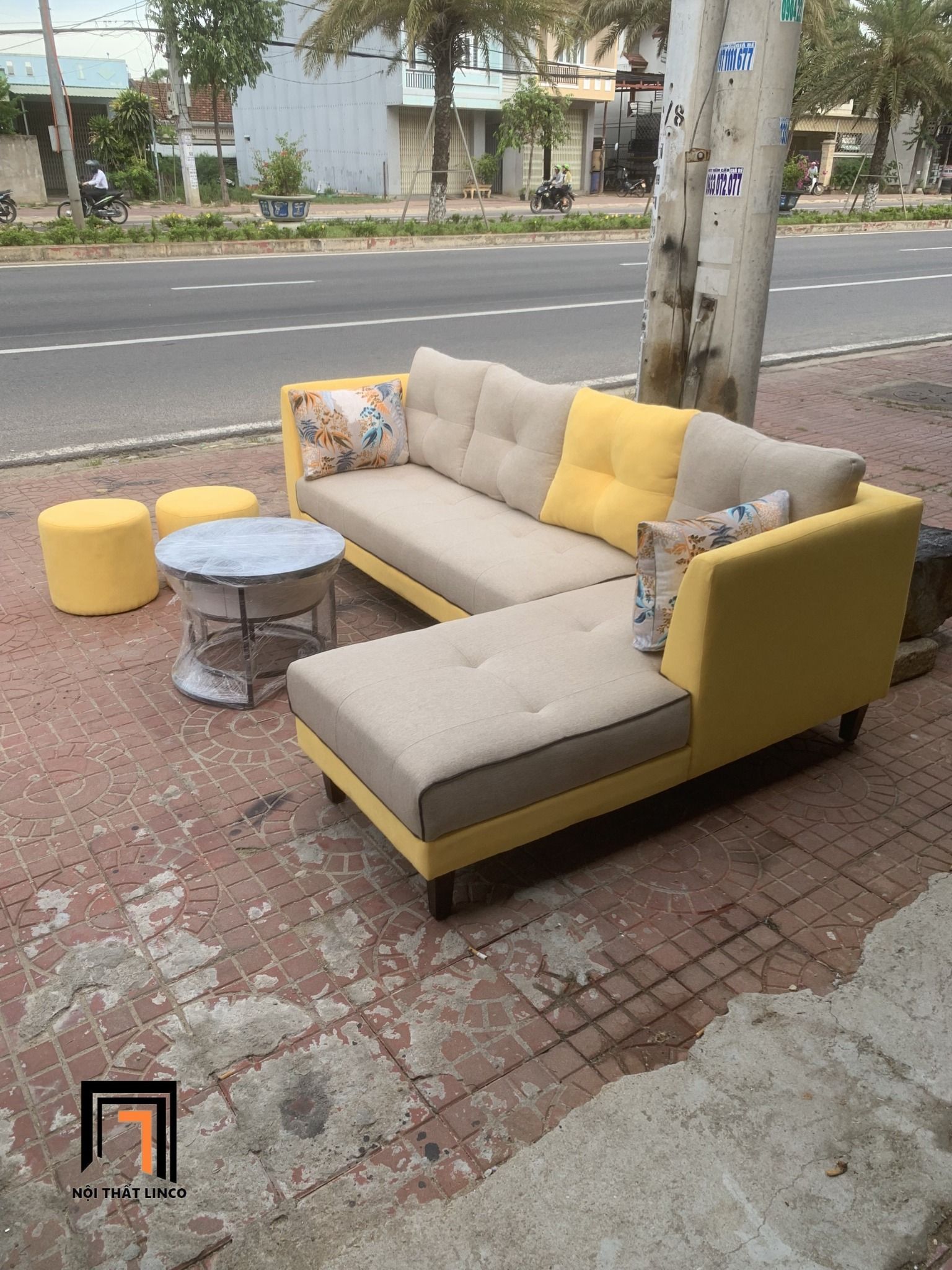 Bộ ghế sofa góc 2m5 x 1m6 GT235 Greci cho căn hộ chung cư