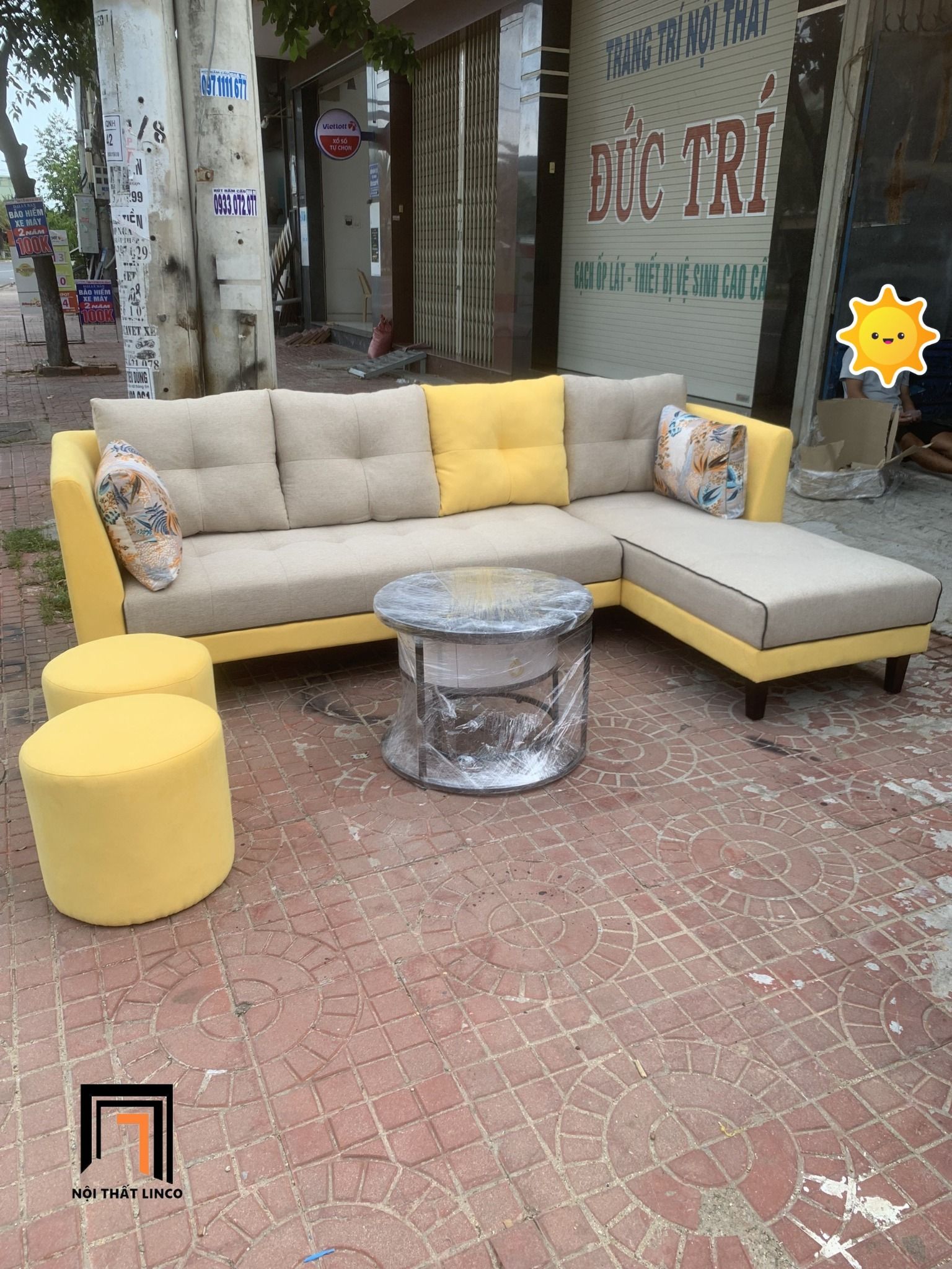 Bộ ghế sofa góc 2m5 x 1m6 GT235 Greci cho căn hộ chung cư