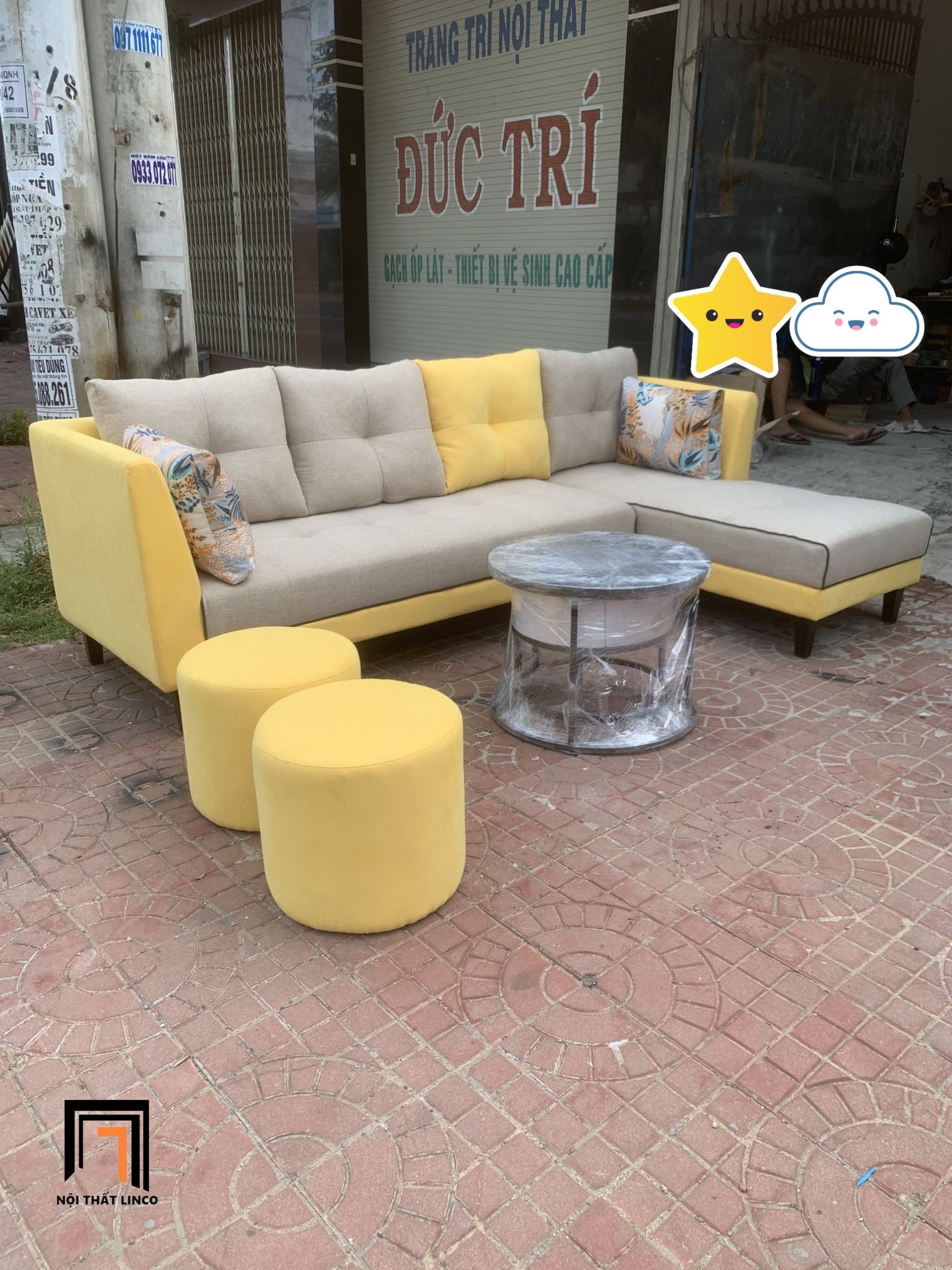 Bộ ghế sofa góc 2m5 x 1m6 GT235 Greci cho căn hộ chung cư