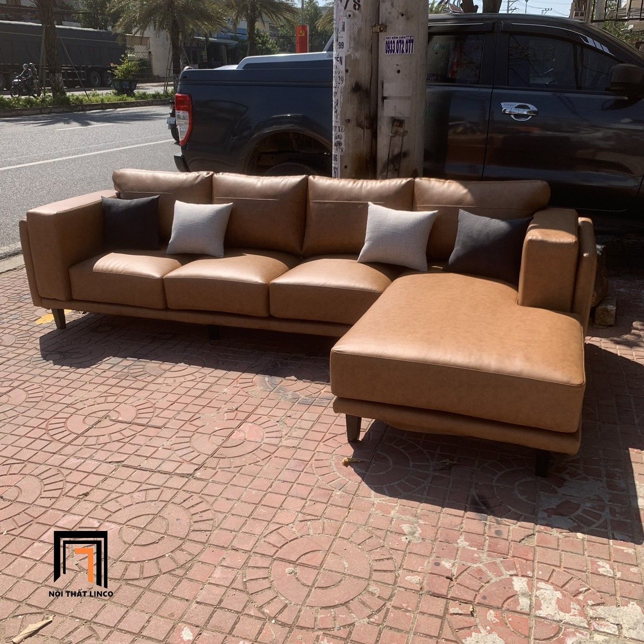 Ghế sofa góc chữ L GT234 Parco 3m x 1m6 gia đình sang trọng