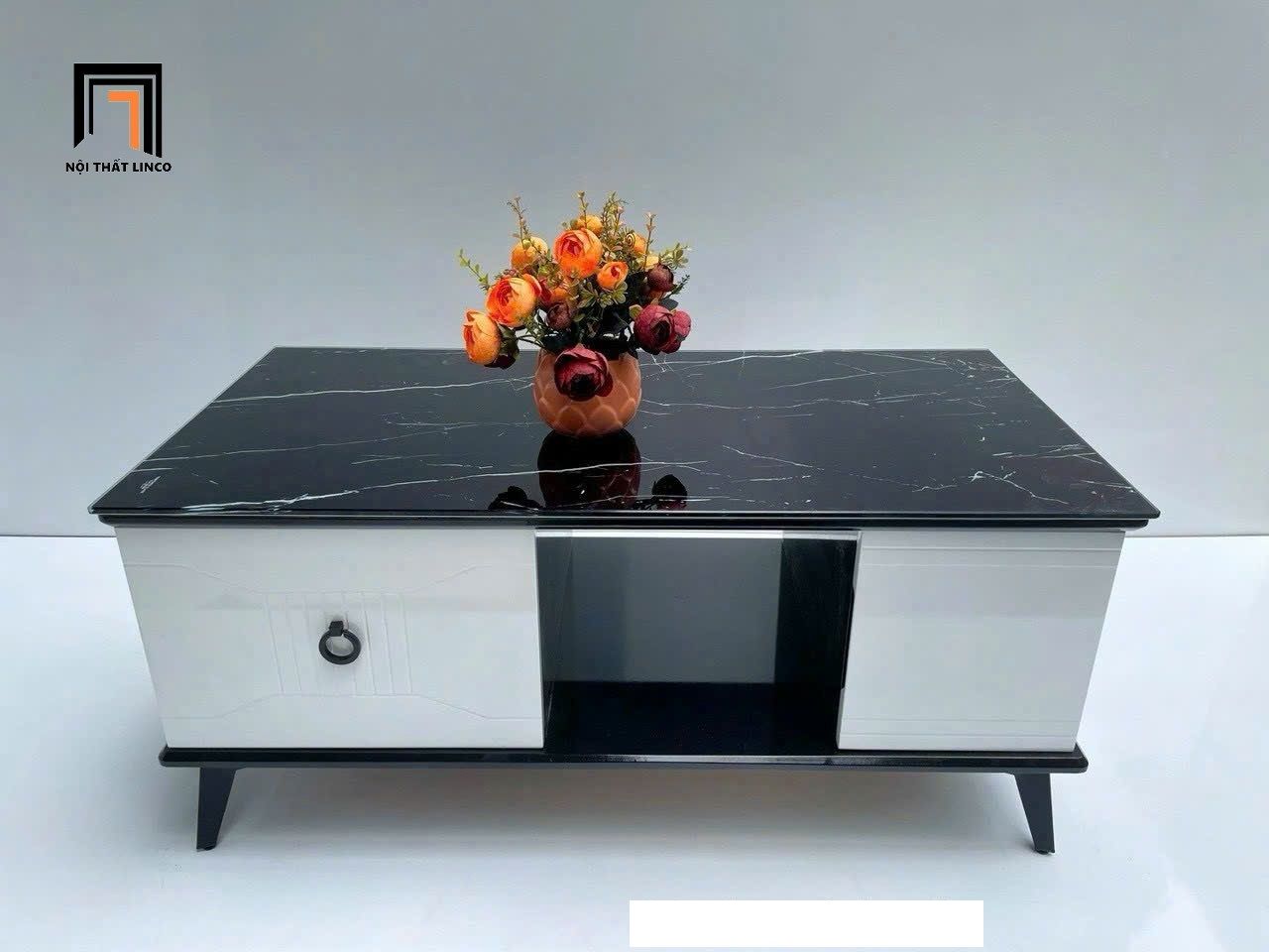 Bàn trà kính cường lực giả đá BTPK35 Wyomee 1m x 50 cao cấp