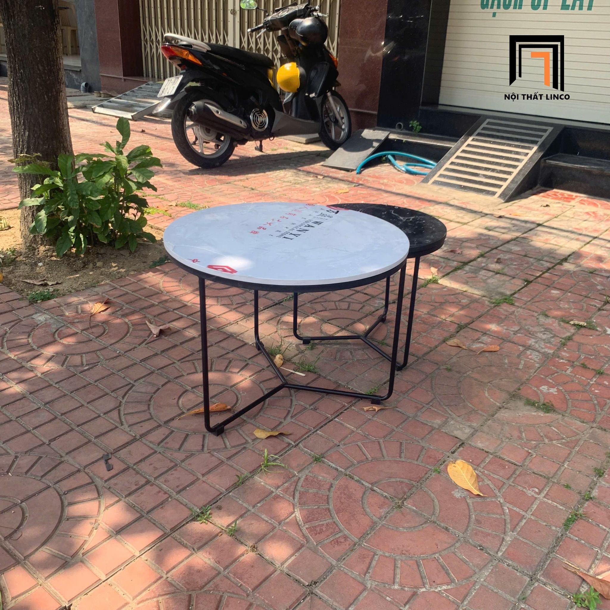 Cặp bàn sofa phòng khách đá đen trắng BTPK27 Zampo giá rẻ