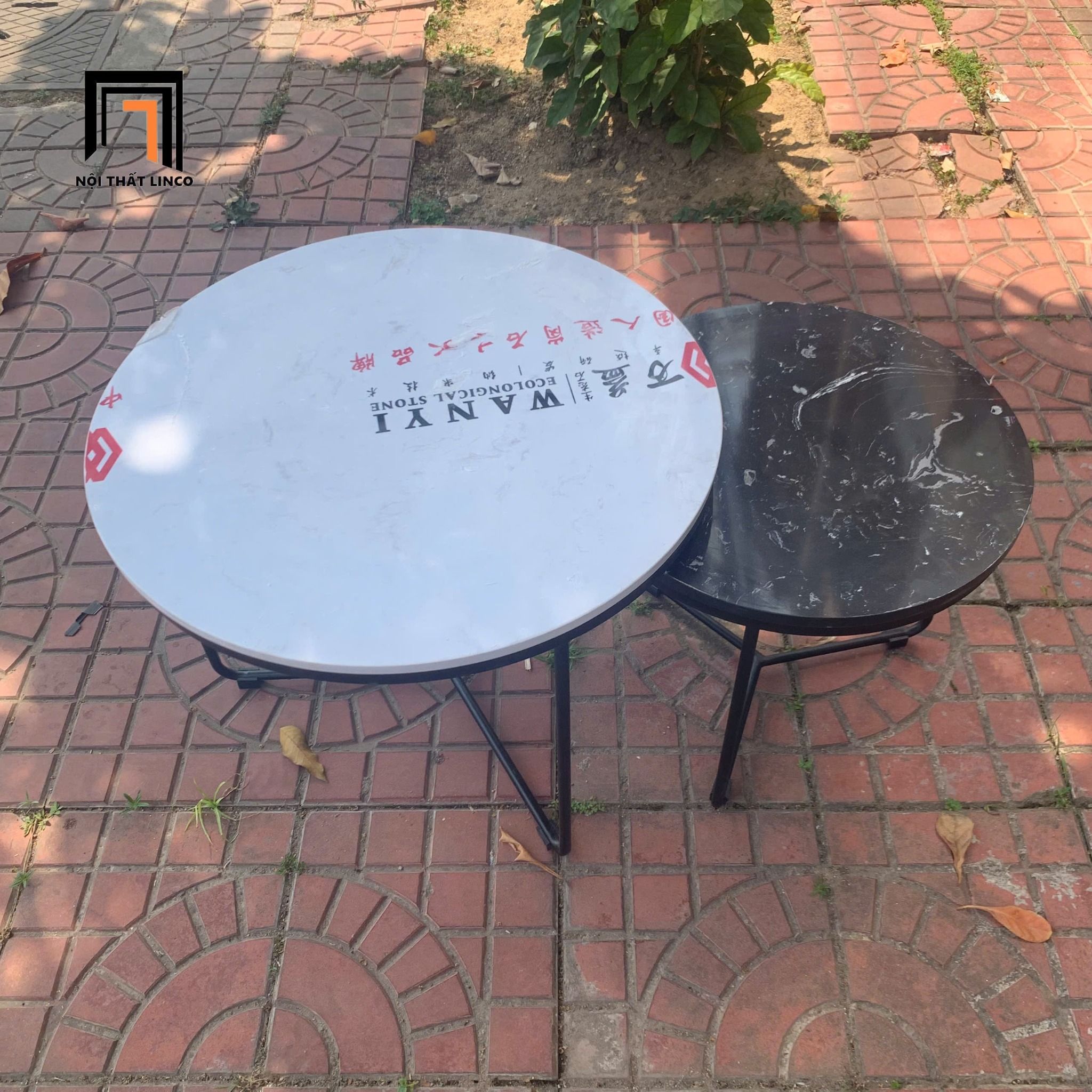 Cặp bàn sofa phòng khách đá đen trắng BTPK27 Zampo giá rẻ