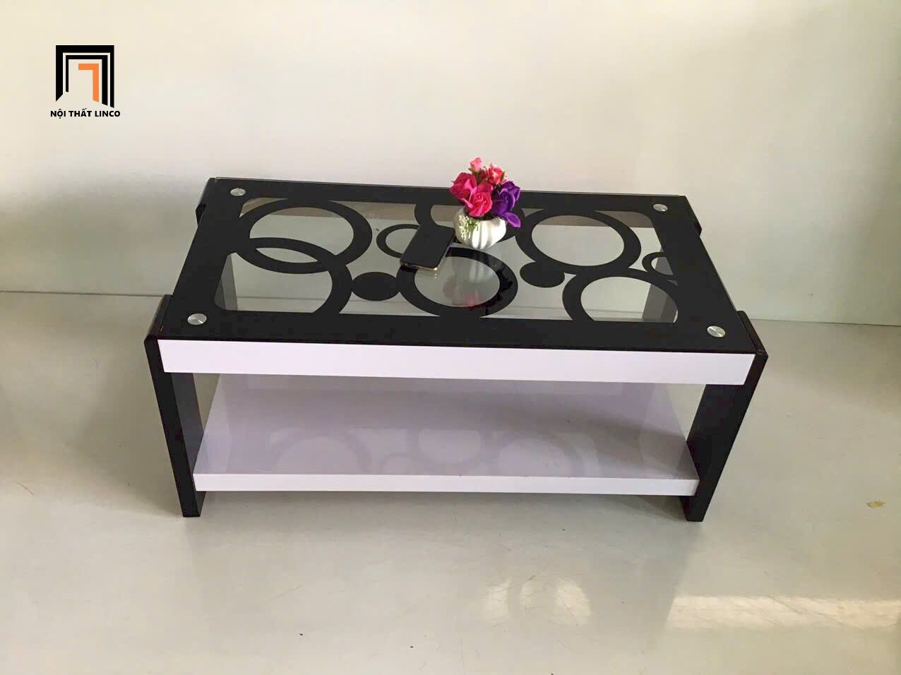 Bàn trà phòng khách dài 1m x 50 BTPK58 Becket kính cường lực
