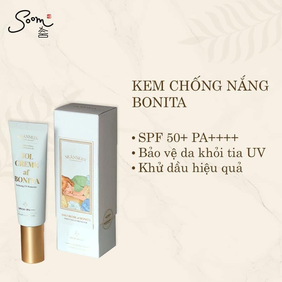 SKANSKIN - kem chống nắng Bonita - Solcreme af Bonita. Perfecting UV Protector SPF50+ PA++++ (45ml)