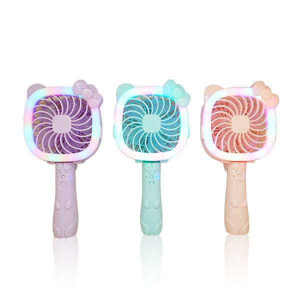 Quạt mini cầm tay Kitty xanh blue pin lithium