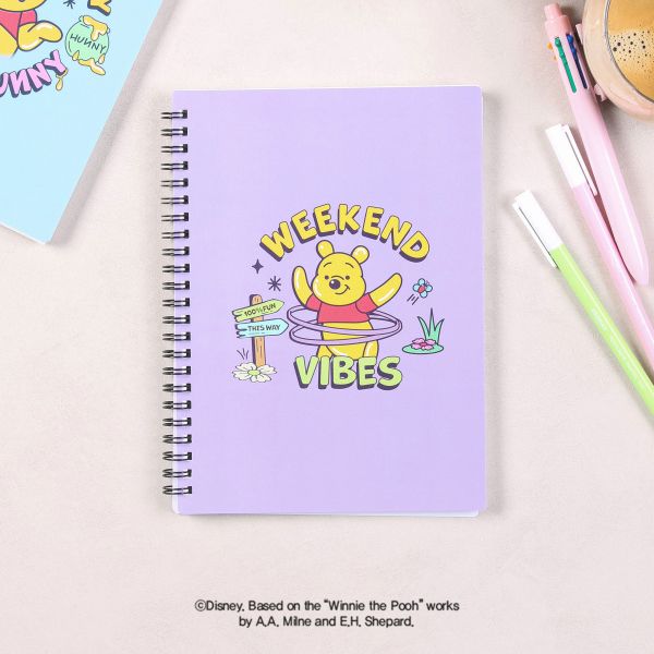 Sổ lò xo A5 kẻ dòng Purple Disney Winnie the Pooh
