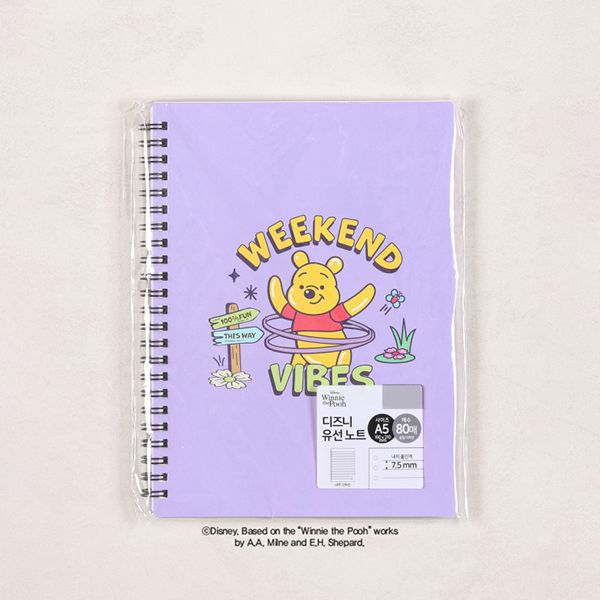 Sổ lò xo A5 kẻ dòng Purple Disney Winnie the Pooh