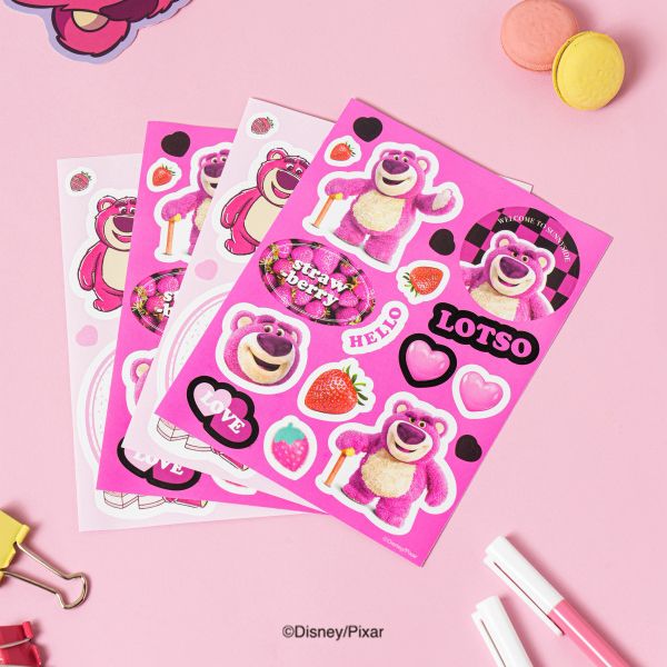 Set 4 miếng sticker Lotso - (Light Pink)