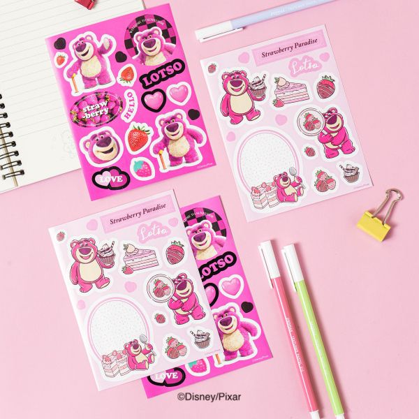 Set 4 miếng sticker Lotso - (Light Pink)
